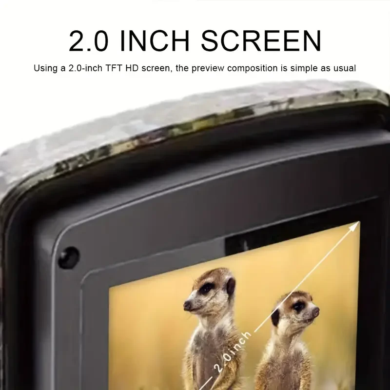 Cámara de caza HD Wildlife Trail Camera con pantalla de 2 pulgadas