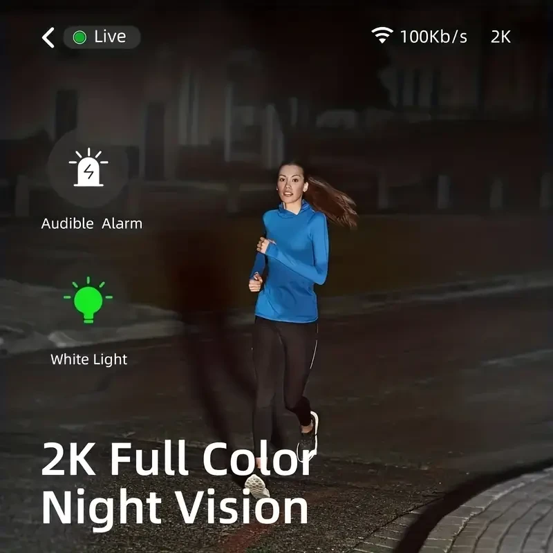Cámara de seguridad inalámbrica para exteriores: resolución de video 2K de 5 MP y detección de movimiento con IA