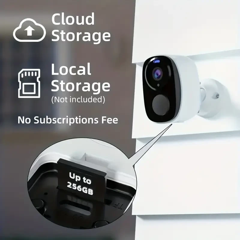 Cámara de seguridad inalámbrica para exteriores: resolución de video 2K de 5 MP y detección de movimiento con IA