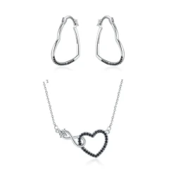 Collar de corazón de circón de amor eterno