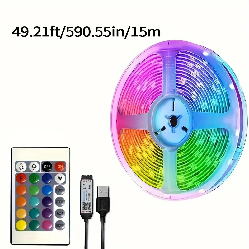 Tira de luz LED que cambia de color: control remoto y temporizador