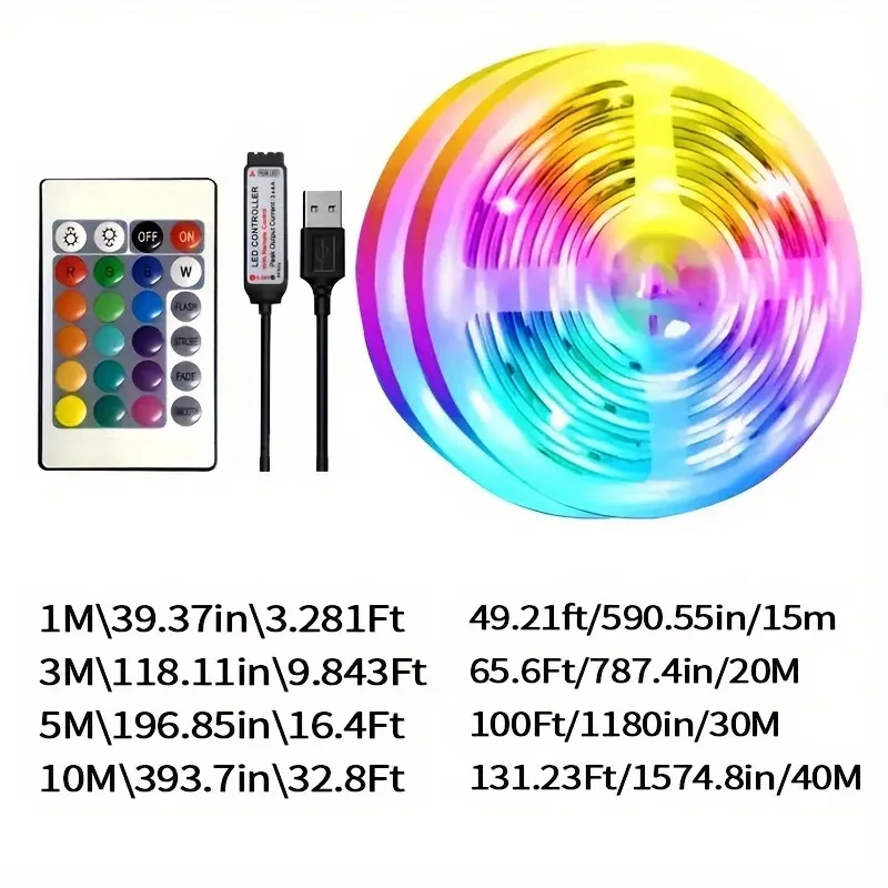 Tira de luz LED que cambia de color: control remoto y temporizador