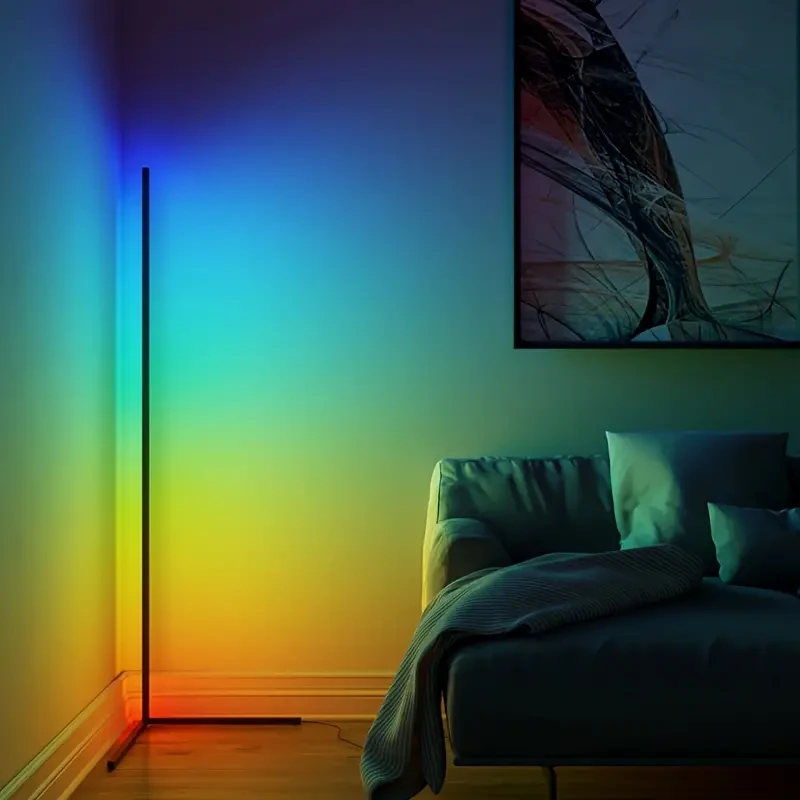 Luz ambiental de esquina de pared RGB - Control remoto con música y temporizador
