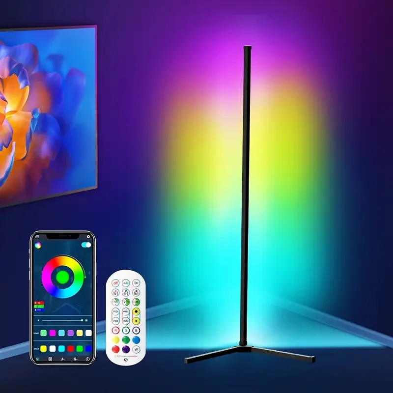 Luz ambiental de esquina de pared RGB - Control remoto con música y temporizador