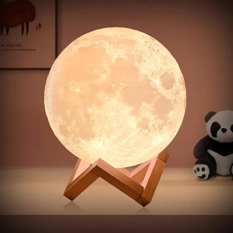 Lámpara de luna recargable - Control remoto y táctil, luz nocturna regulable