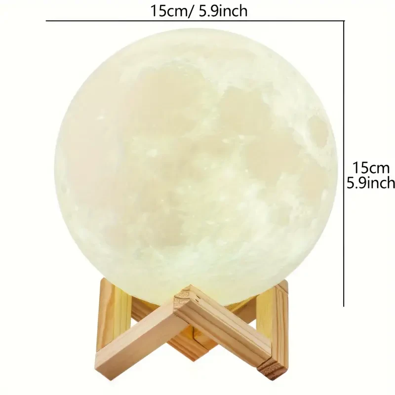 Lámpara de luna recargable - Control remoto y táctil, luz nocturna regulable