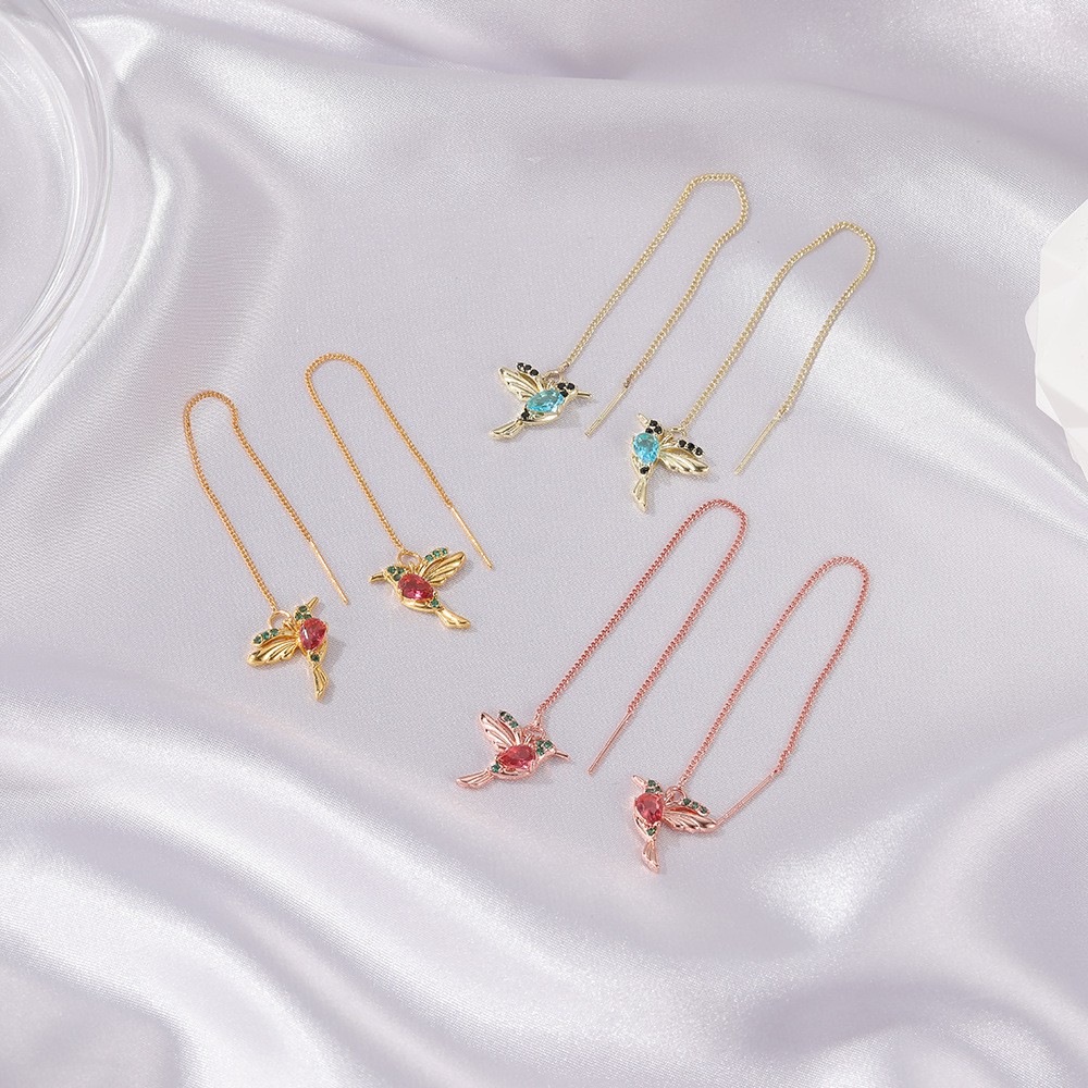 Pendientes elegantes con borlas y cristales para mujer