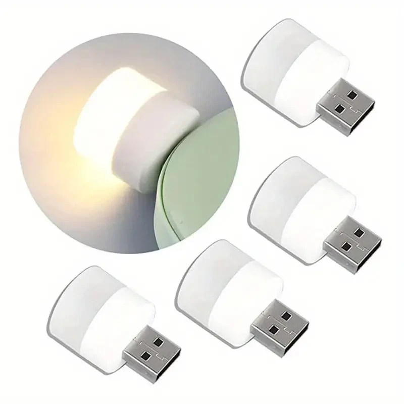 Mini luz nocturna USB - Juego de 10 luces LED de lectura de libros en blanco cálido