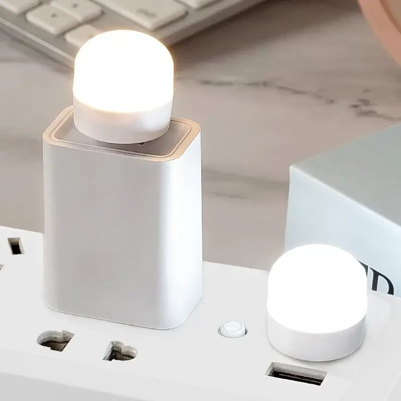 Mini luz nocturna USB - Juego de 10 luces LED de lectura de libros en blanco cálido