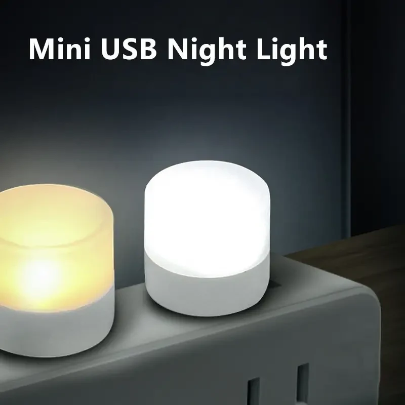 Mini luz nocturna USB - Juego de 10 luces LED de lectura de libros en blanco cálido