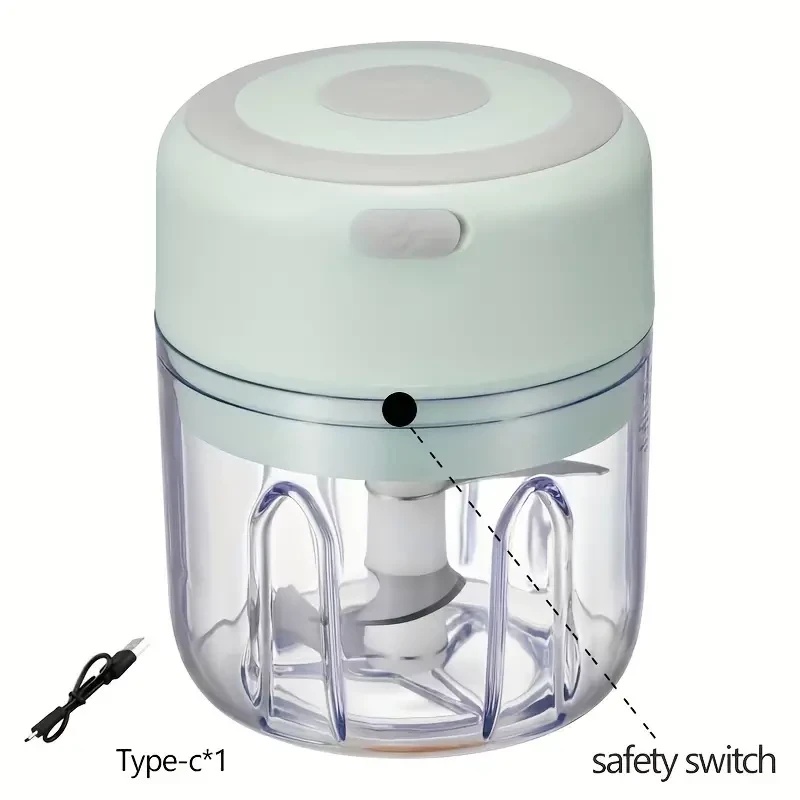 Mini picadora de ajo eléctrica FLZH - Picadora de carne USB de 3.38/8.45 oz, machacadora de ajo