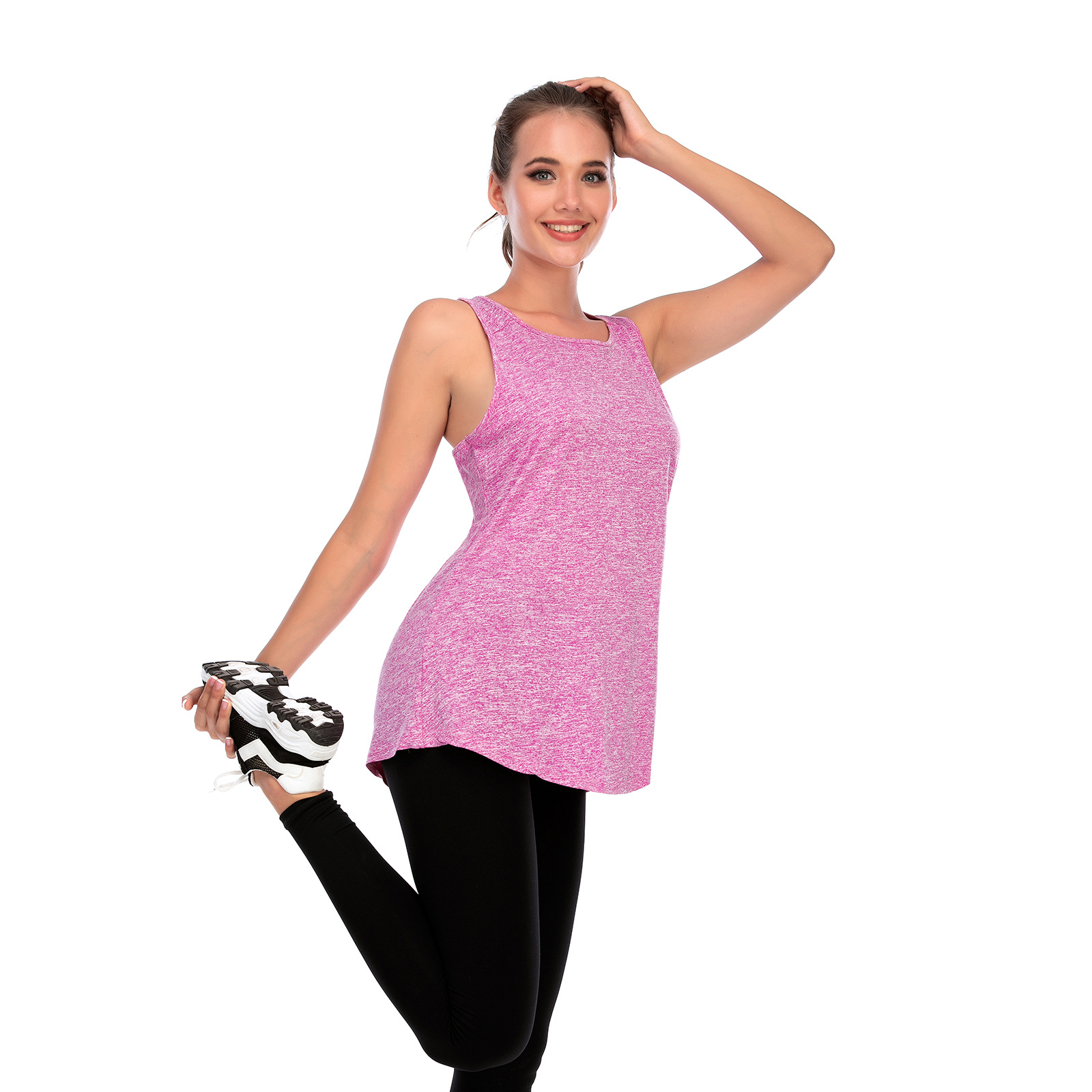 Ropa de yoga para ejercicio, blusa para correr, chaleco de yoga holgado de secado rápido