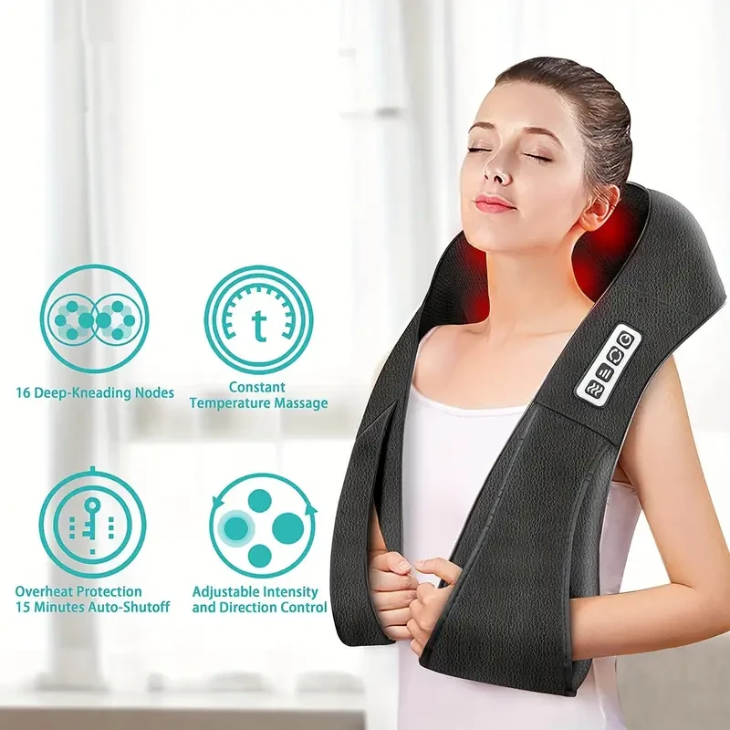 Masajeador eléctrico de hombros Shiatsu con amasamiento y calor