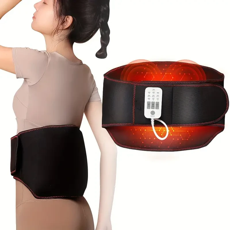 Almohadilla térmica con cinturón de masaje: calentamiento rápido para el dolor de espalda y abdominal