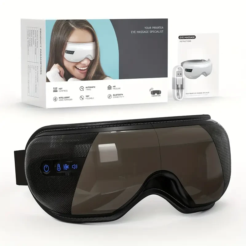 Masajeador ocular térmico para migrañas: música y 4 modos de relajación