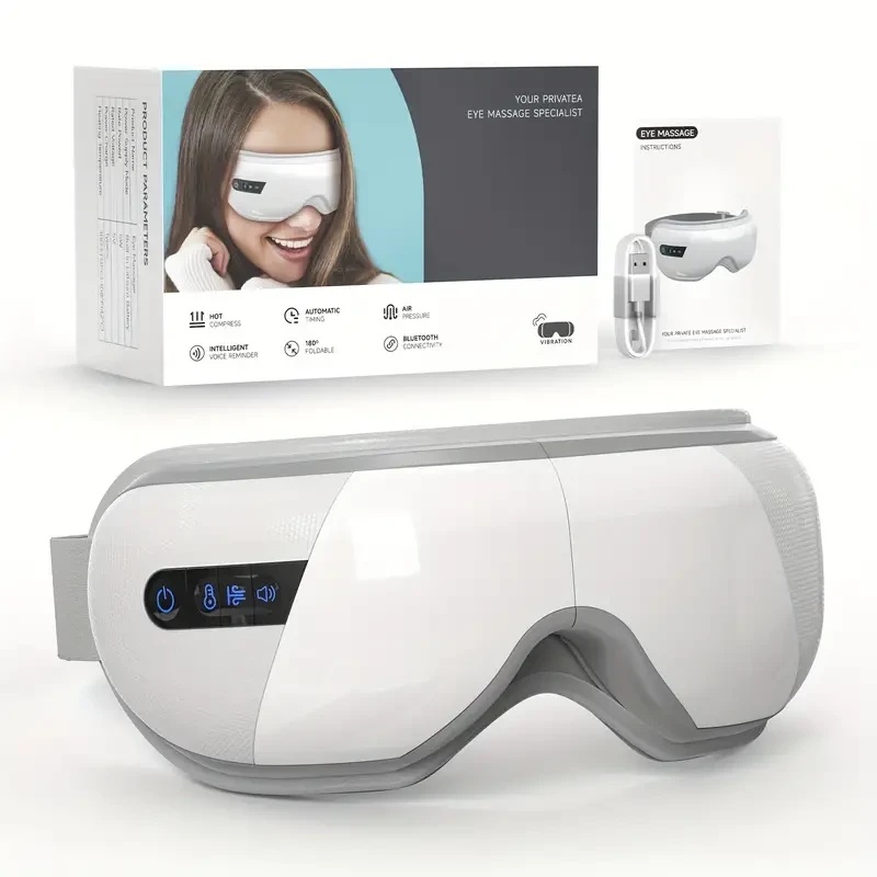 Masajeador ocular térmico para migrañas: música y 4 modos de relajación