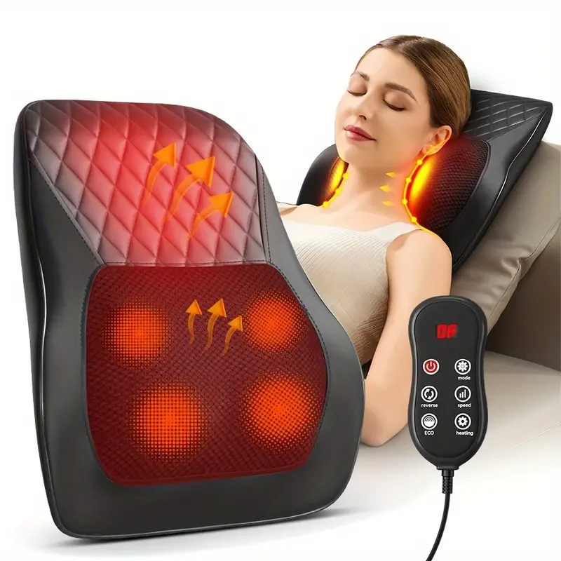 Masajeador 3D de espalda y cuello con calor - Almohada de masaje