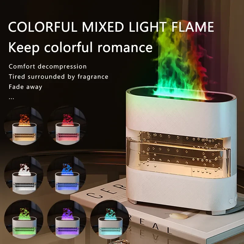 Humidificador Rain Cloud Fire 2024: difusor de agua por goteo y aroma de llama de fuego