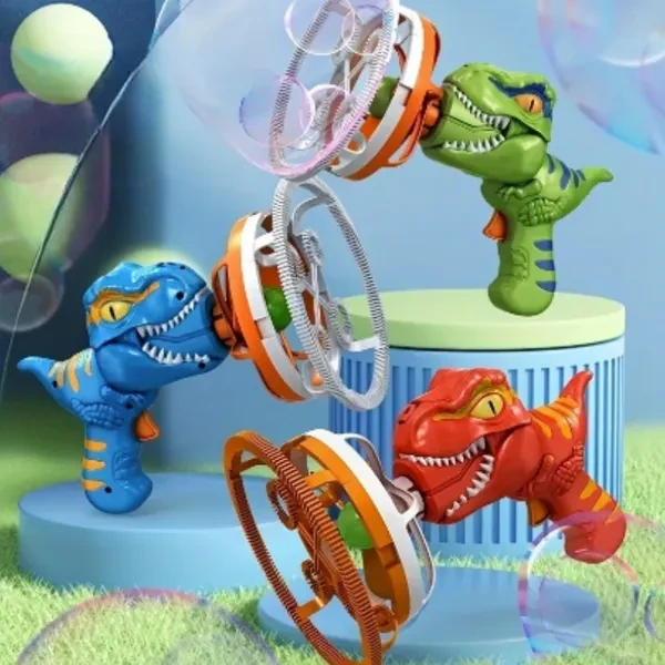 Delicioso lanzador de burbujas de dinosaurio para niños
