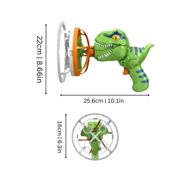 Delicioso lanzador de burbujas de dinosaurio para niños