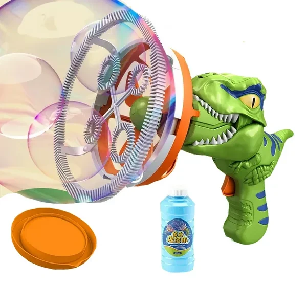 Delicioso lanzador de burbujas de dinosaurio para niños