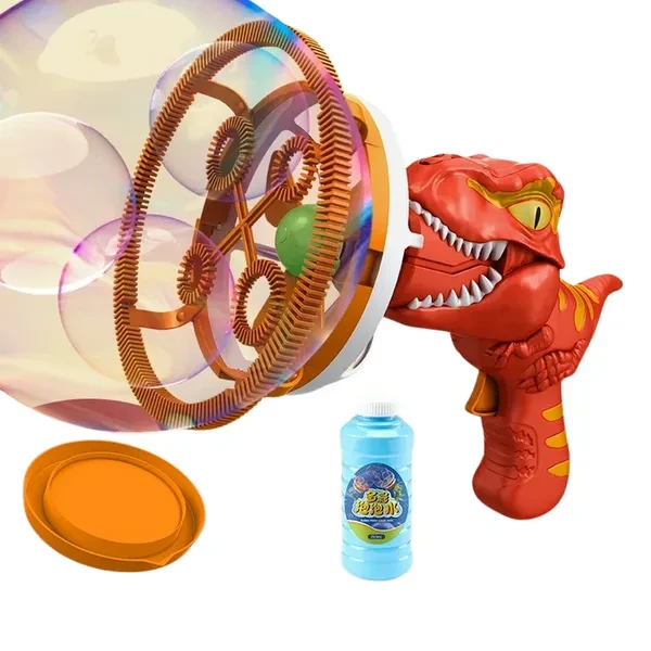 Delicioso lanzador de burbujas de dinosaurio para niños