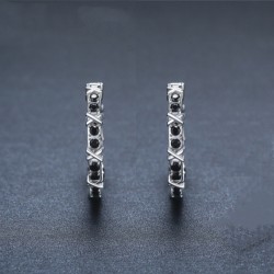 Pendientes de cobre con circonitas sencillas de moda para mujer