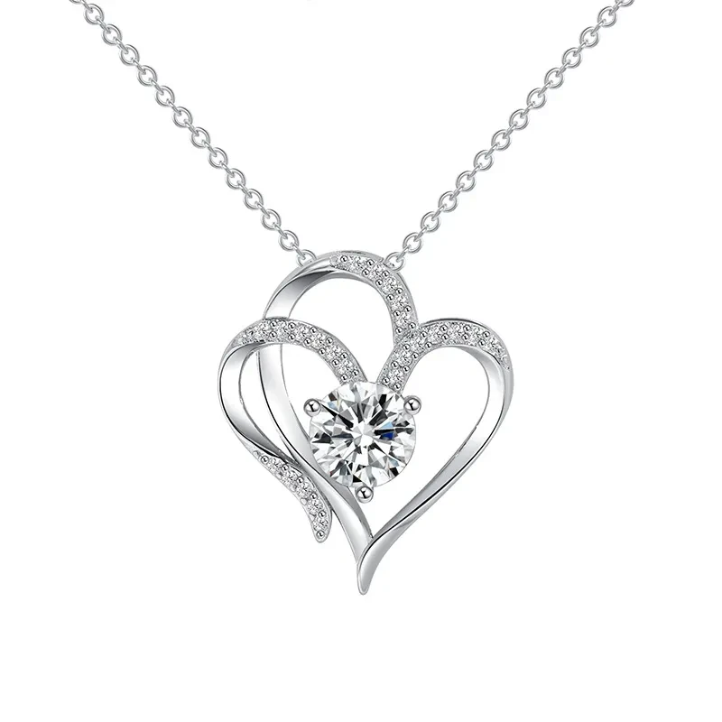 Collar de doble amor con circonitas para mujer