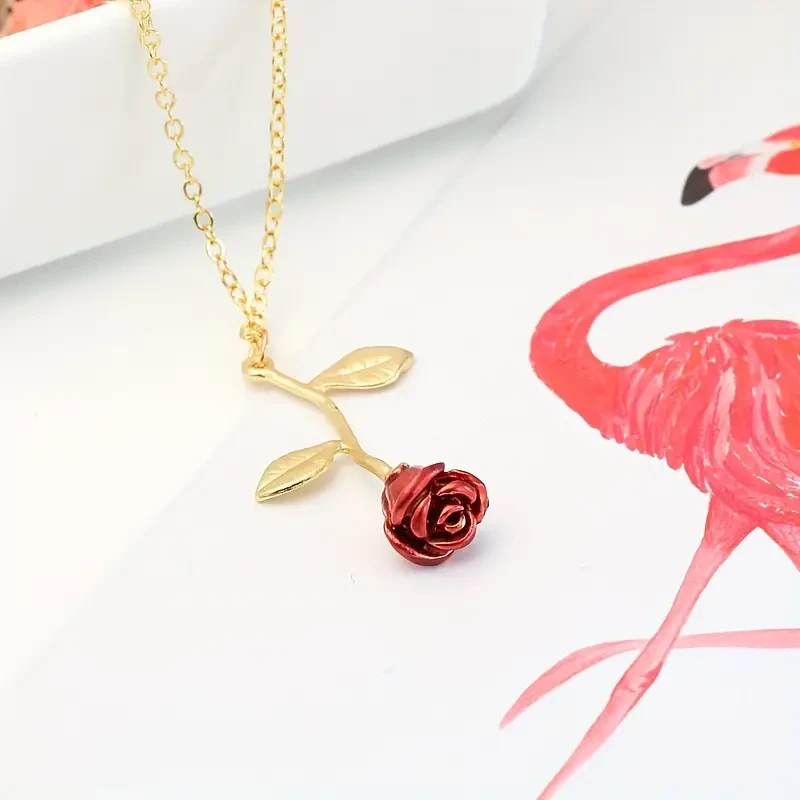 Collar con colgante de rosa