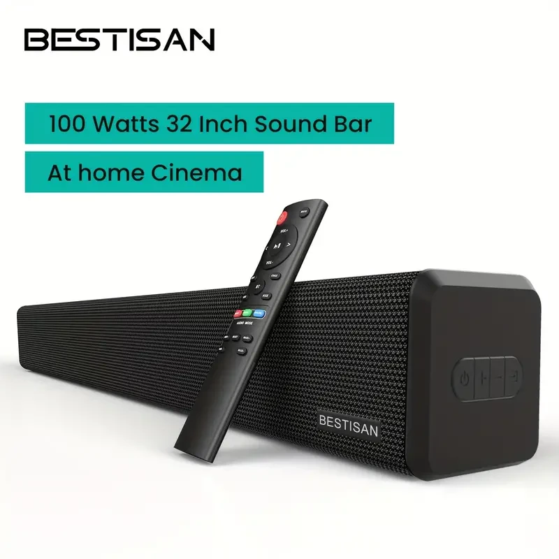 Barra de sonido BESTISAN SE02 - 100 vatios HD-ARC con subwoofer integrado