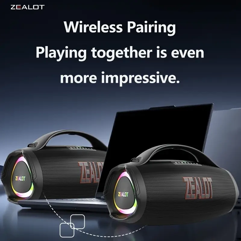 Altavoz inalámbrico ZEALOT S98 de 160 W: subwoofer portátil impermeable para exteriores