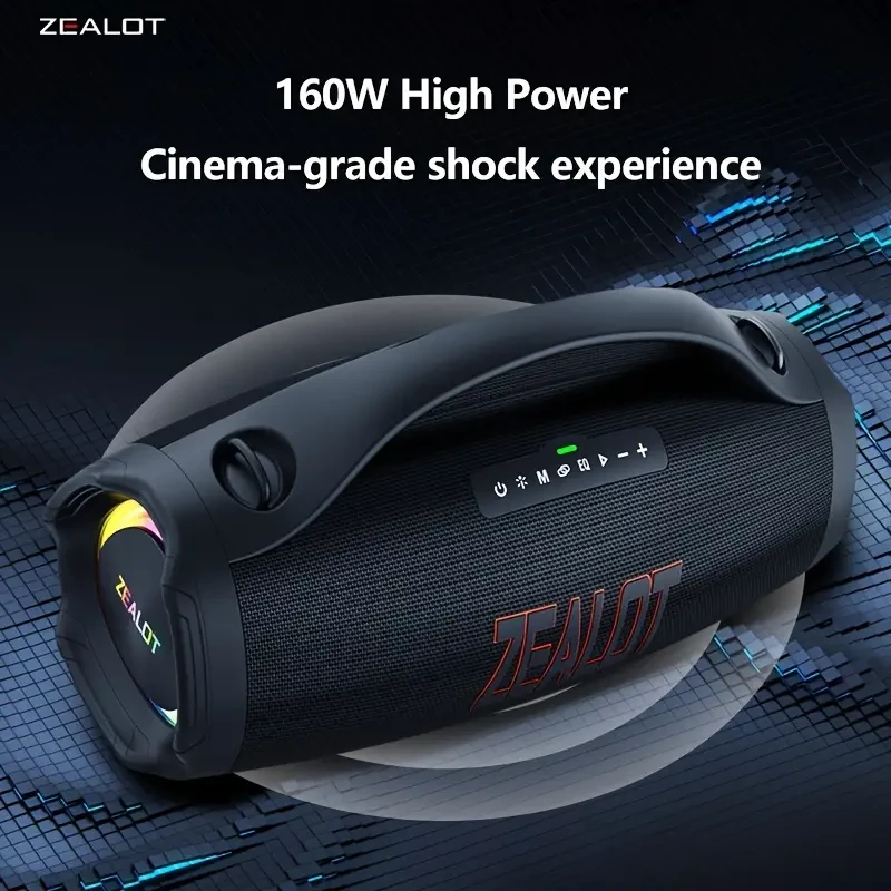 Altavoz inalámbrico ZEALOT S98 de 160 W: subwoofer portátil impermeable para exteriores