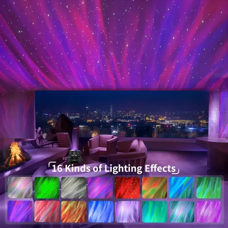 Proyector Aurora Galaxia - Luz nocturna de ruido blanco con altavoz