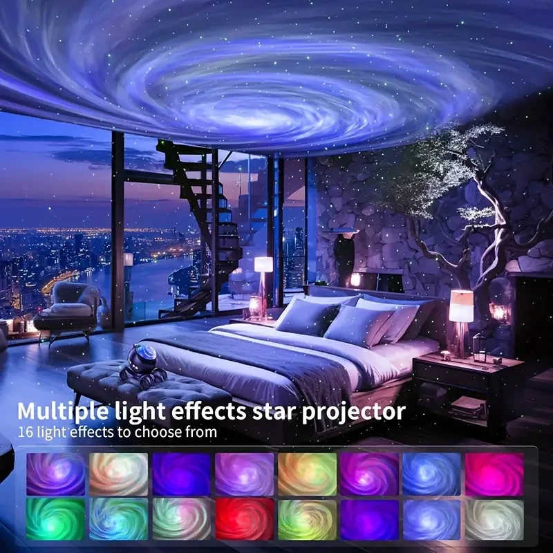 Proyector Aurora Galaxia - Luz nocturna de ruido blanco con altavoz
