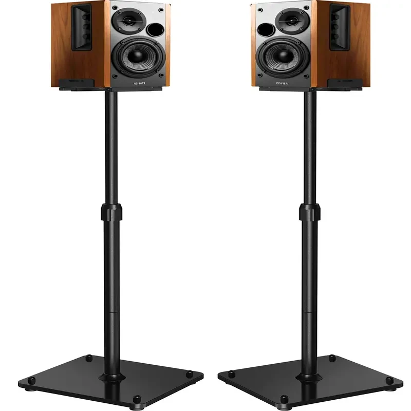Soportes universales retráctiles para altavoces con base cuadrada (par, altura ajustable)