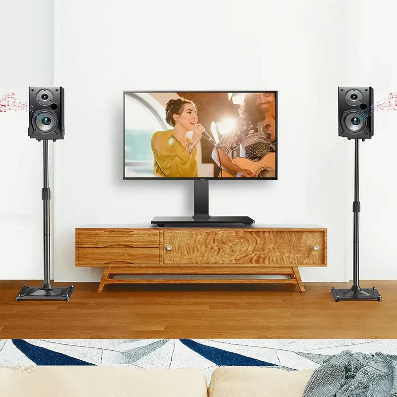 Soportes universales retráctiles para altavoces con base cuadrada (par, altura ajustable)