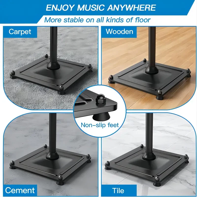 Soportes universales retráctiles para altavoces con base cuadrada (par, altura ajustable)