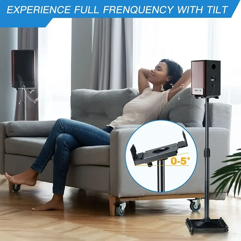 Soportes universales retráctiles para altavoces con base cuadrada (par, altura ajustable)