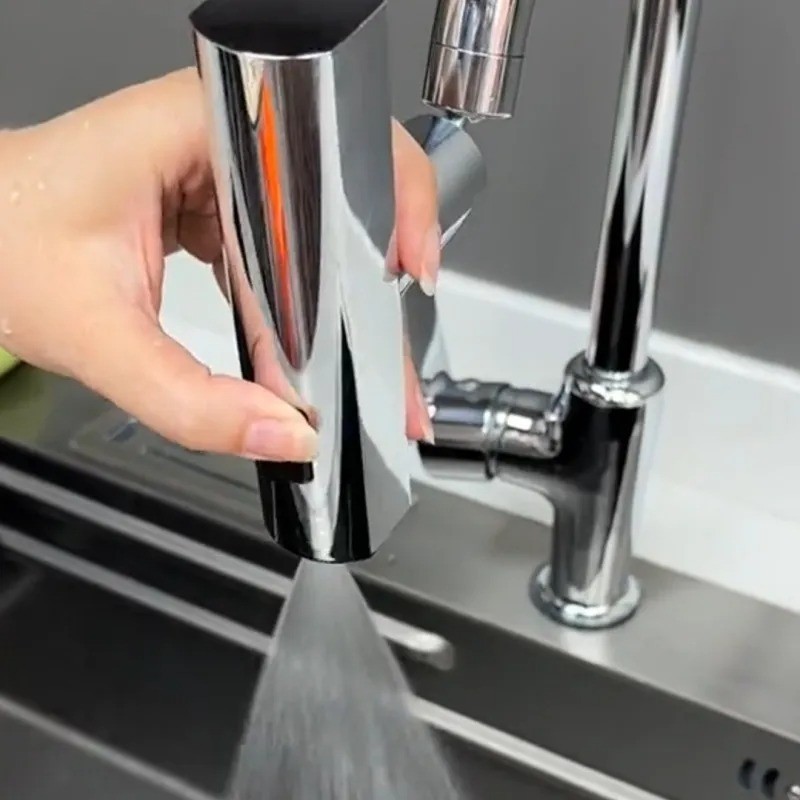 Grifo de cocina giratorio universal con burbujeador en cascada