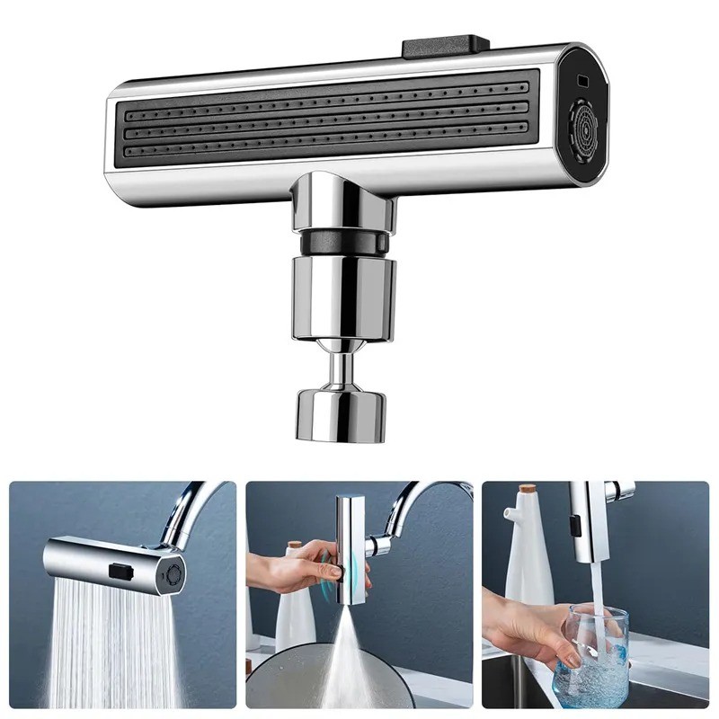 Grifo de cocina giratorio universal con burbujeador en cascada
