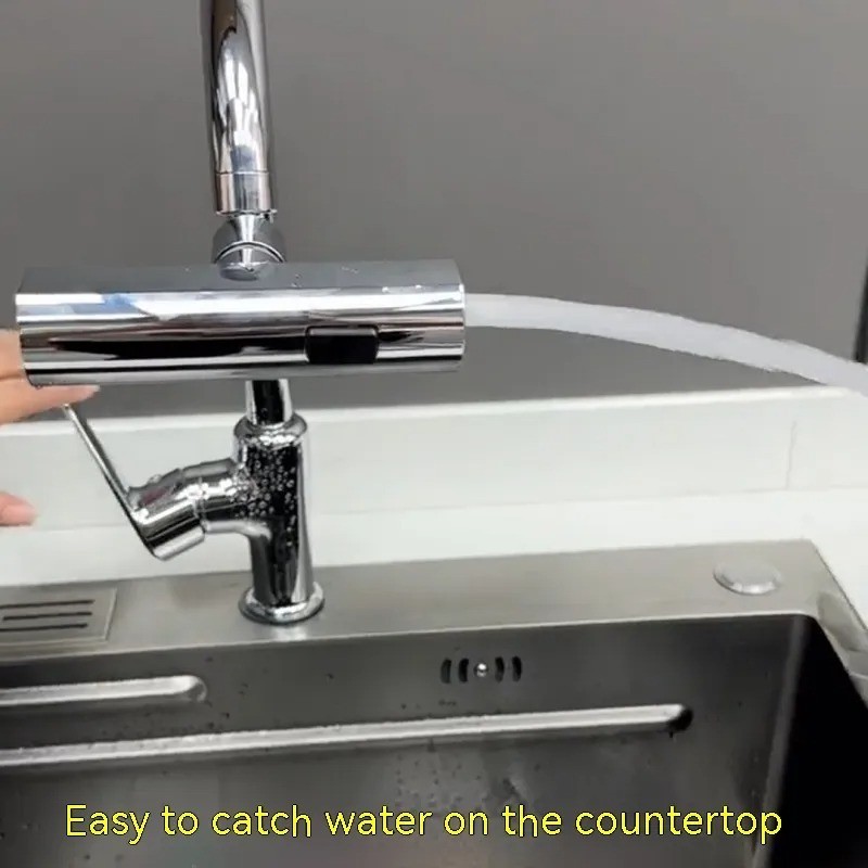 Grifo de cocina giratorio universal con burbujeador en cascada