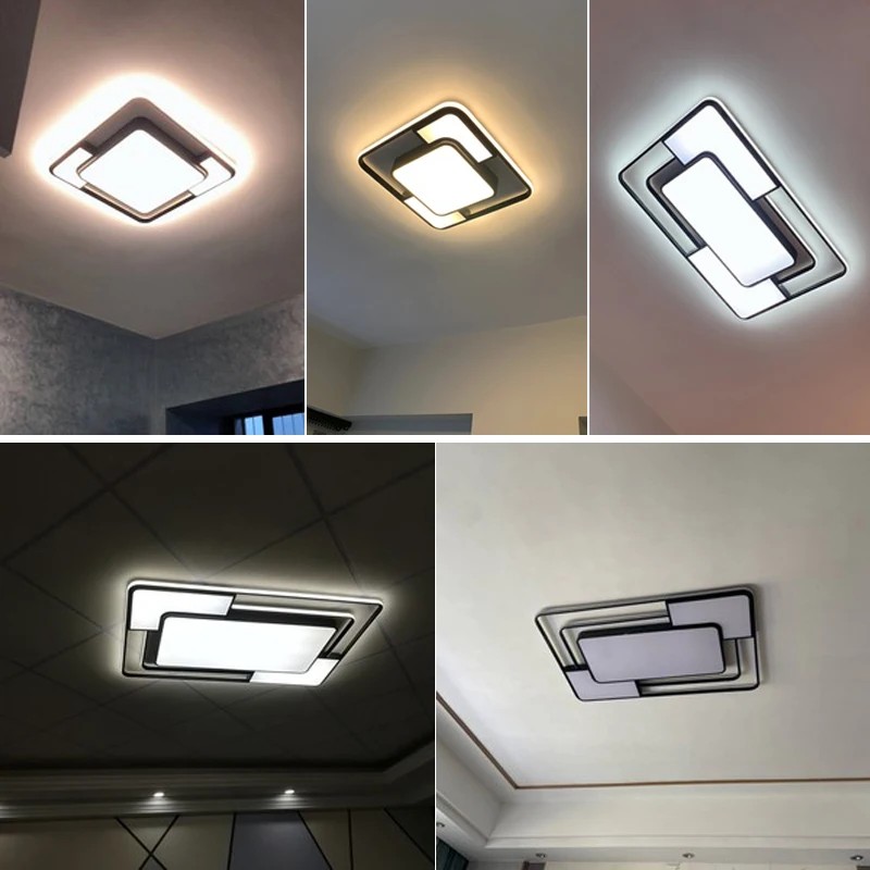 Lámpara de techo LED moderna - Lámpara de araña cuadrada nórdica para sala de estar, comedor y dormitorio