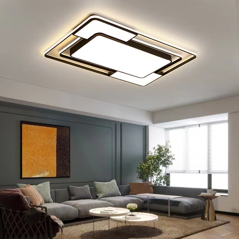 Lámpara de techo LED moderna - Lámpara de araña cuadrada nórdica para sala de estar, comedor y dormitorio