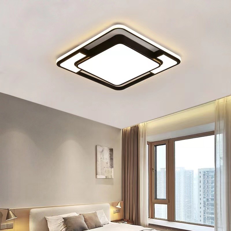 Lámpara de techo LED moderna - Lámpara de araña cuadrada nórdica para sala de estar, comedor y dormitorio