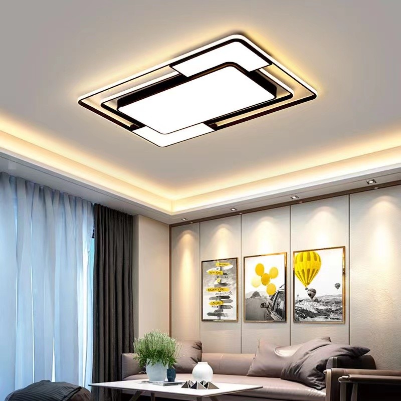 Lámpara de techo LED moderna - Lámpara de araña cuadrada nórdica para sala de estar, comedor y dormitorio