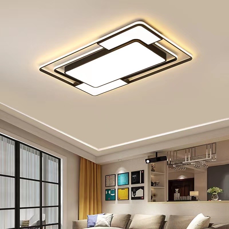 Lámpara de techo LED moderna - Lámpara de araña cuadrada nórdica para sala de estar, comedor y dormitorio