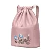 Mochila plegable impermeable con cordón de gran capacidad bordada
