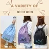 Mochila plegable impermeable con cordón de gran capacidad bordada