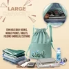 Mochila plegable impermeable con cordón de gran capacidad bordada
