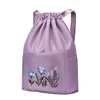 Mochila plegable impermeable con cordón de gran capacidad bordada